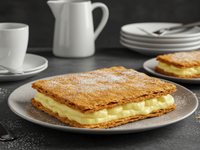 Mille-feuille sans lactose : dessert croustillant et crémeux