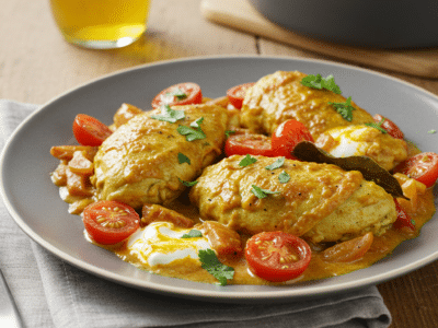 Poulet au curry sans lait de coco