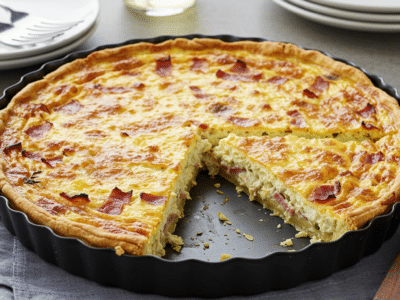 Quiche Lorraine sans lait réalisée au Thermomix