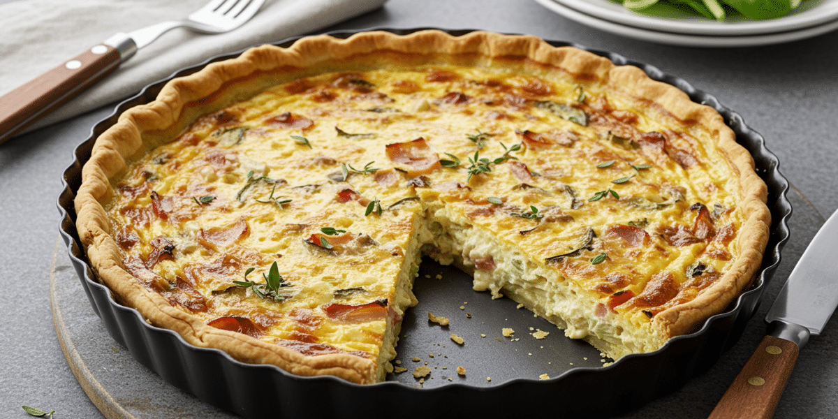 Quiche Lorraine traditionnelle sans crème fraîche ni lait