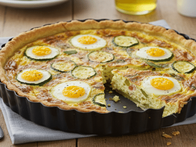 Quiche sans pâte et sans lait aux légumes et œufs