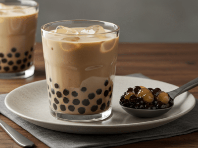 Recette de Bubble Tea sans lait au thé noir et perles de tapioca