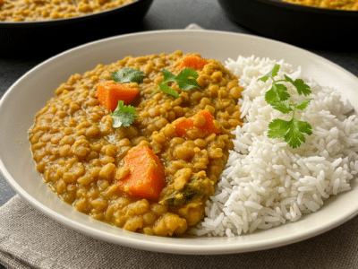 Recette de Dahl de Lentilles Corail sans Lait de Coco