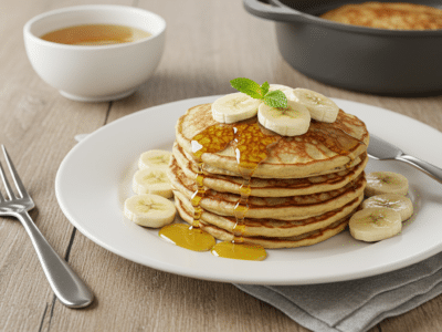 Recette de pancakes à la banane sans lait
