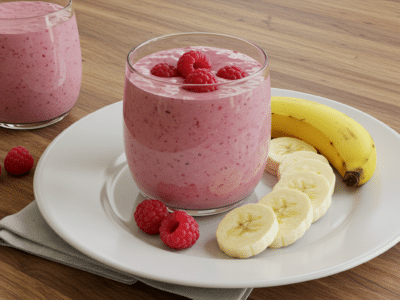 Smoothie Banane Framboise sans Lait – Recette Fraîche et Vitaminée