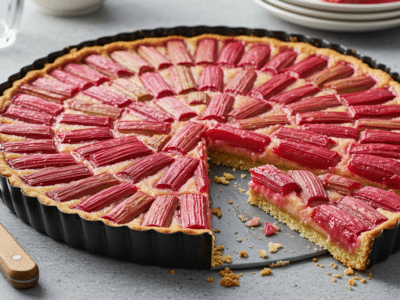 Tarte à la rhubarbe sans lactose