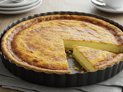 Tarte au flan sans lactose, onctueuse et légère