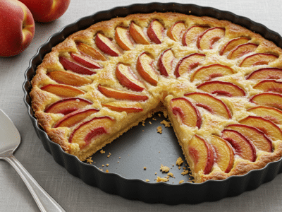 Tarte aux pêches fraîches sans lactose