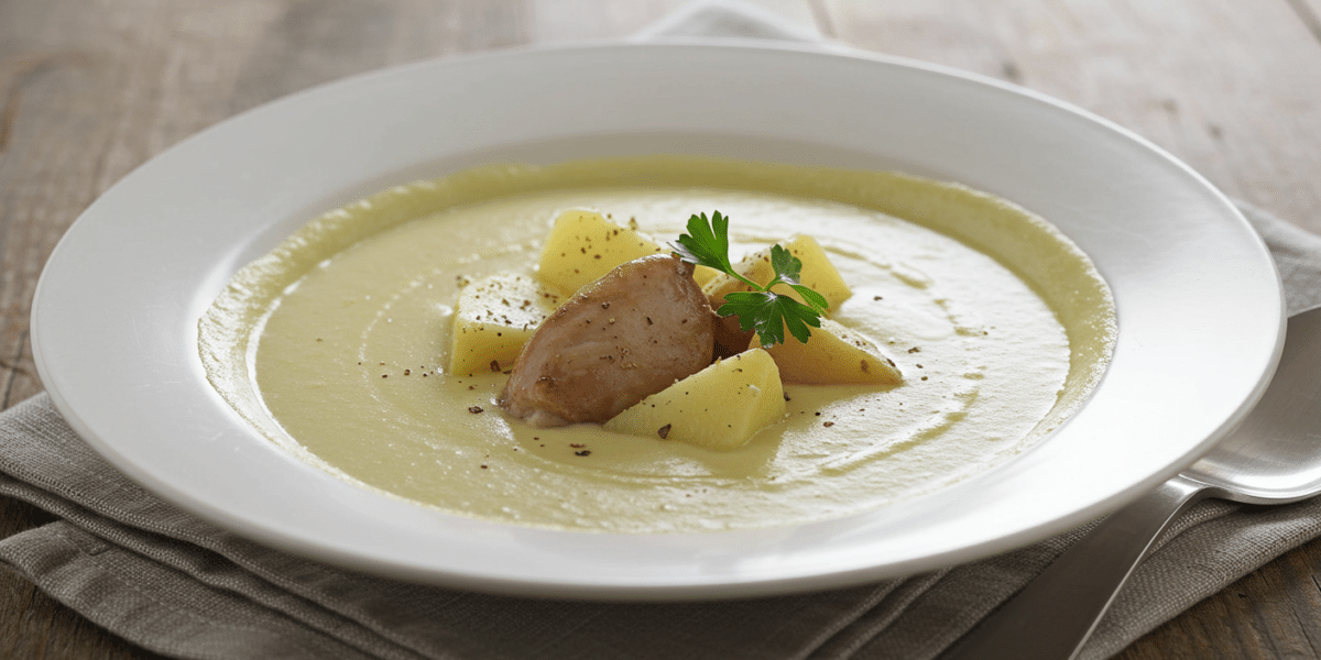Velouté de poireaux sans lait, crémeux et léger