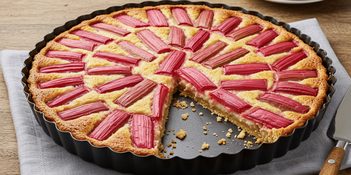 Tarte à la rhubarbe sans lait – dessert léger et acidulé
