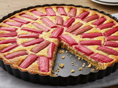Tarte à la rhubarbe sans lait – dessert léger et acidulé