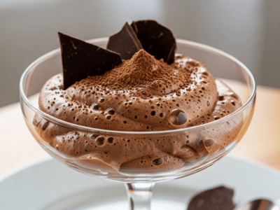 Mousse au chocolat sans sucre ajoutée