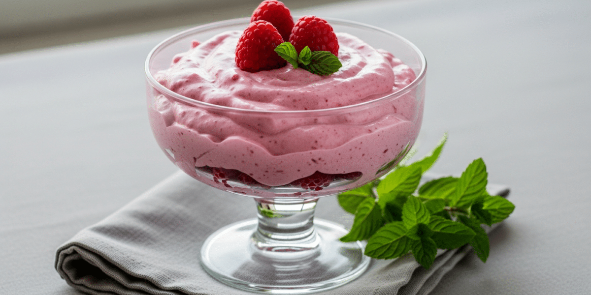 Mousse légère de framboises sans sucre ajouté