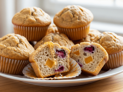 Muffins sans sucre ajoutés aux fruits naturels
