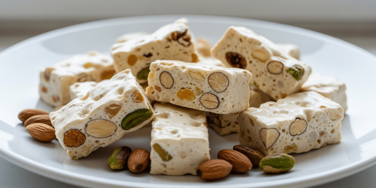 Nougat sans sucre naturel à base de miel et fruits secs