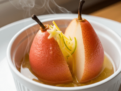 Poire pochée sans sucre – dessert léger et naturel