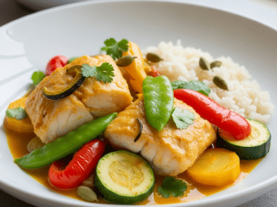 Poisson au curry sans lait de coco
