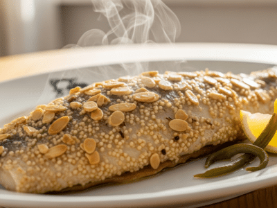 Poisson pané sans chapelure à base d&rsquo;amandes moulues