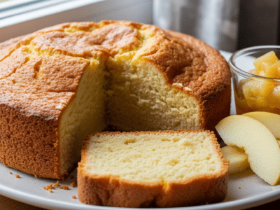 Quatre-quart sans sucre ajouté, moelleux et léger