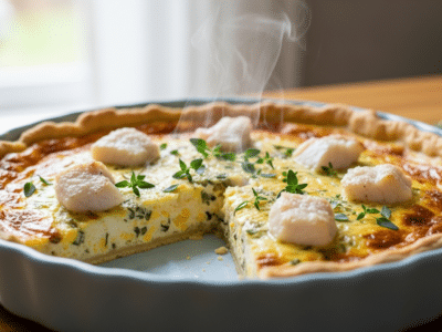 Quiche au poisson sans pâte – recette légère et savoureuse
