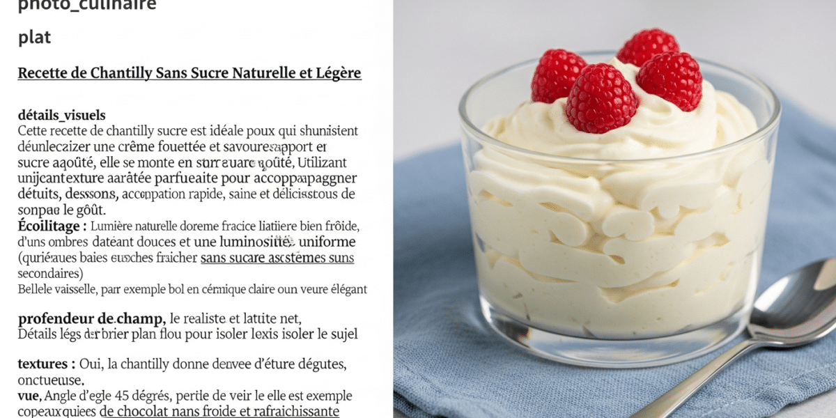 Recette de Chantilly Sans Sucre Naturelle et Léger