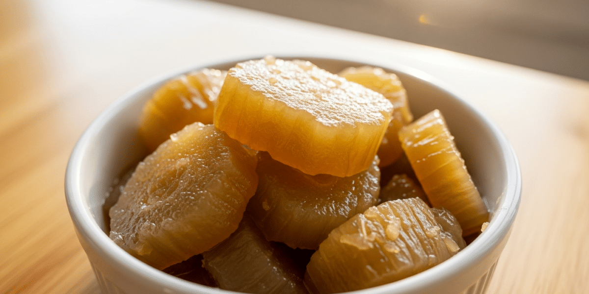 Recette de gingembre confit sans sucre ajouté