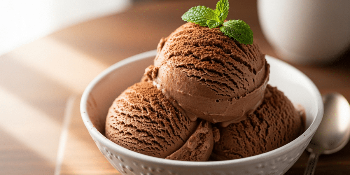 Recette de glace au chocolat sans sucre ajouté