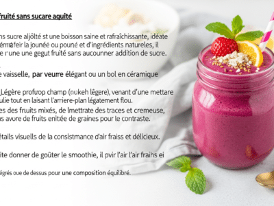 Smoothie fruité sans sucre ajouté