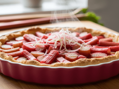 Tarte à la rhubarbe sans sucre ajouté