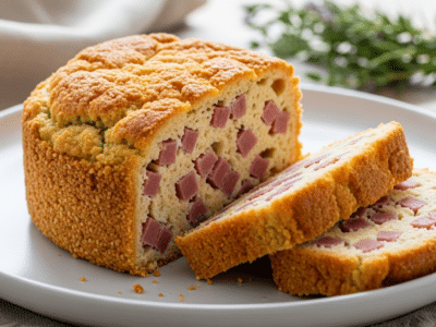 Cake salé au jambon sans FODMAP