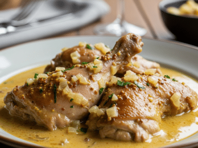 Lapin à la moutarde sans crème