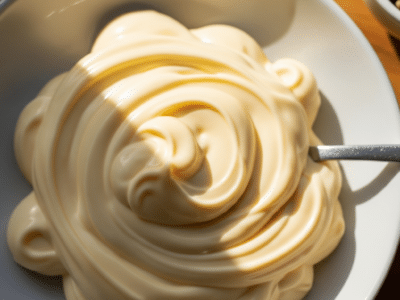 Mayonnaise maison sans moutarde avec œuf dur