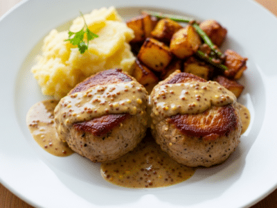 Paupiette de porc à la moutarde sans vin blanc