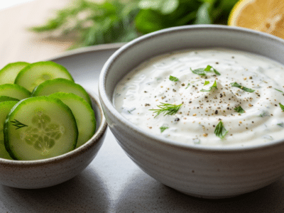 Sauce fraîche pour concombre sans moutarde