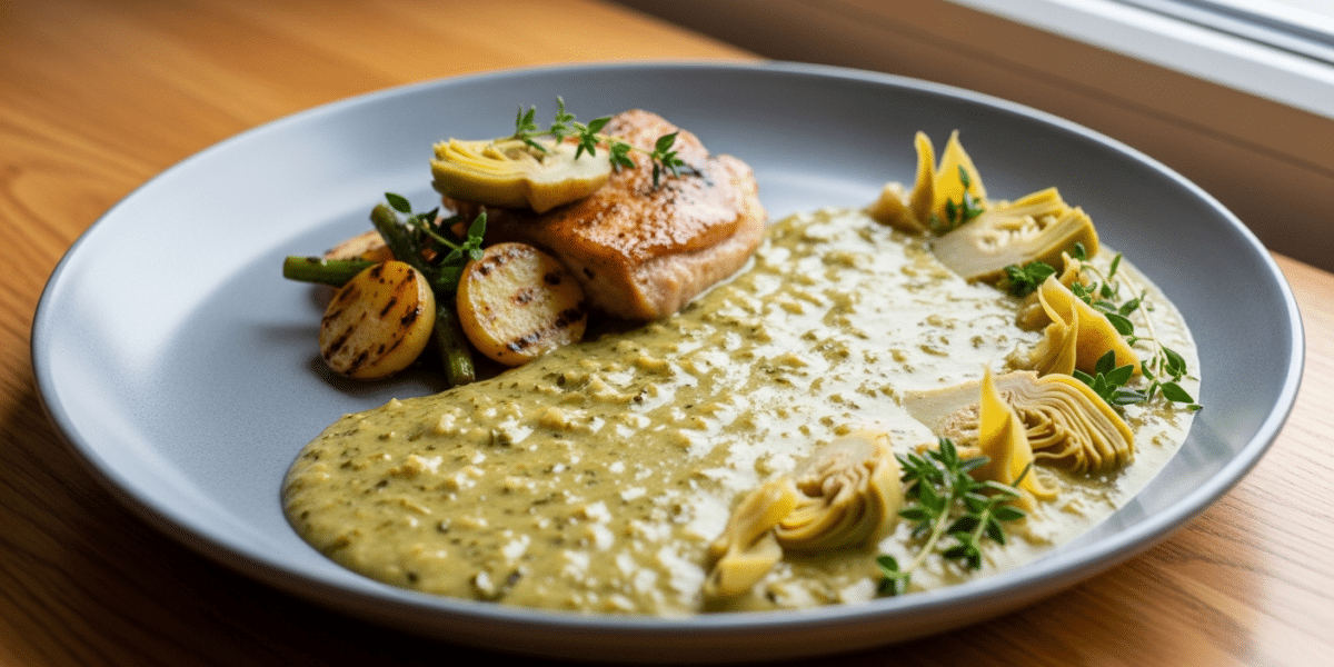 Sauce onctueuse aux artichauts sans moutarde