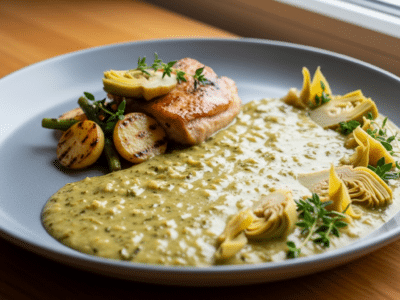 Sauce onctueuse aux artichauts sans moutarde