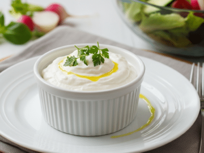 Sauce salade au fromage blanc sans moutarde