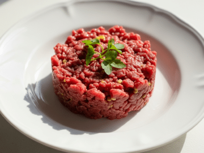 Tartare de bœuf classique sans moutarde