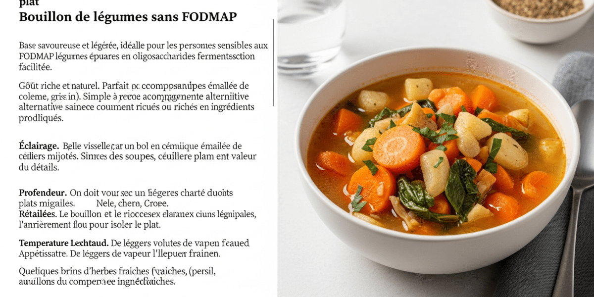 Bouillon de légumes sans FODMAP
