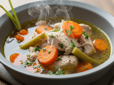 Bouillon de Poulet Maison Sans Gluten