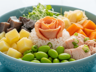 Chirashi sans FODMAP : Bol de riz japonais garni sain et savoureux
