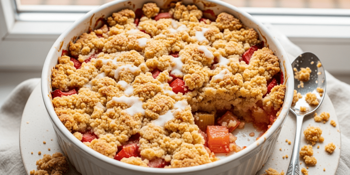 Crumble à la rhubarbe sans FODMAP