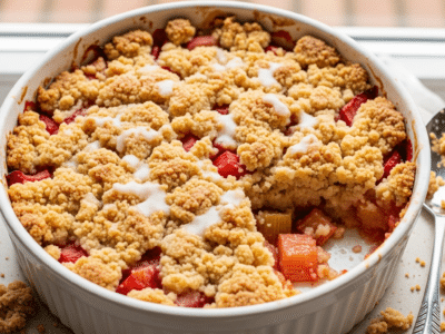 Crumble à la rhubarbe sans FODMAP