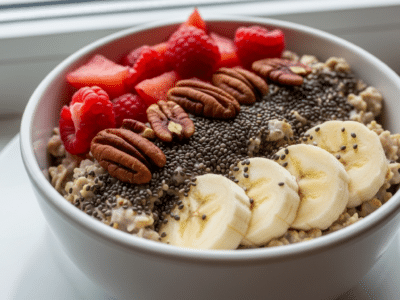 Overnight Oats sans FODMAP – Porridge froid rapide et savoureux