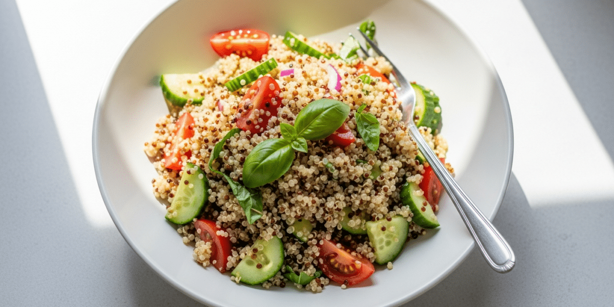 Salade de quinoa sans FODMAP fraîche et légère