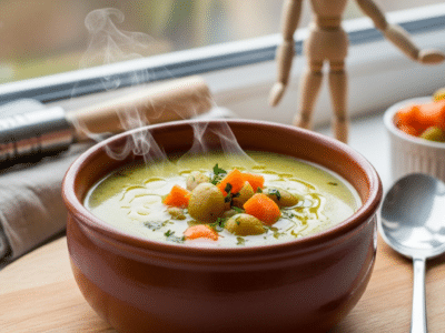 Soupe de pois cassés sans gluten ni œuf
