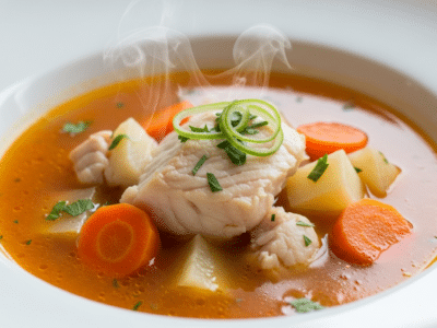 Soupe de poisson sans lactose et sans œuf