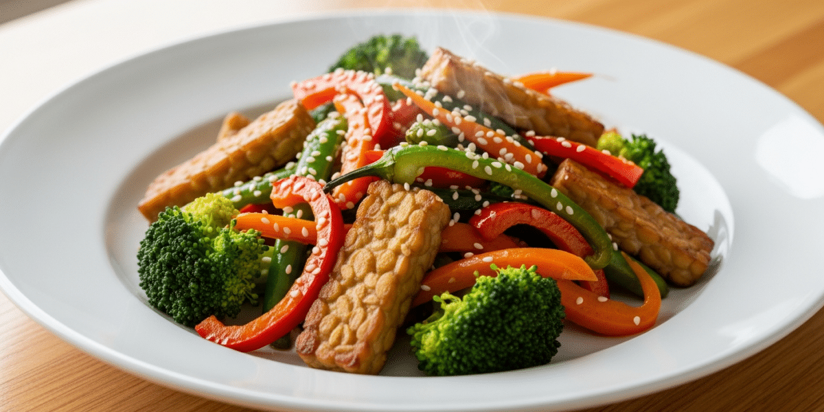 Tempeh sauté aux légumes sans FODMAP