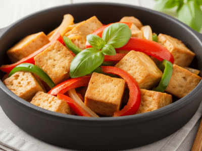 Tofu sauté aux légumes sans FODMAP
