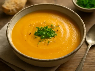 Velouté de butternut sans crème fraîche, velouté onctueux au lait végétal